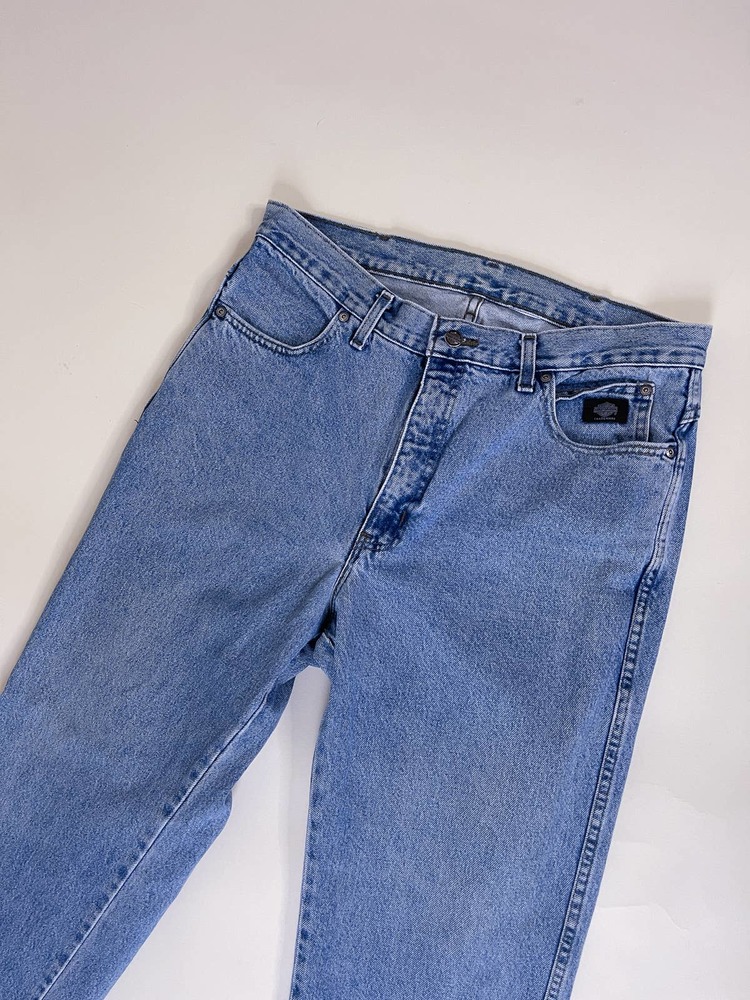 90s Vintage Harley Davidson Light Wash Straight Leg Jeans Size L - Picture 7 of 8